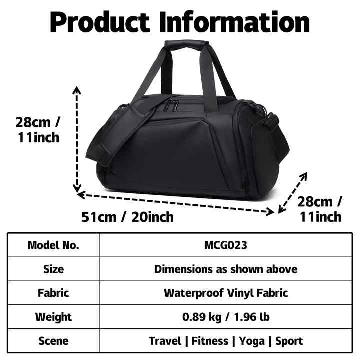 Fermeture à glissière et compartiment à chaussures sac à dos de sport et de voyage pour hommes femmes sac de sport décontracté avec motif personnalisé